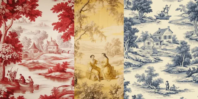 Luxury French Toile Fabric Wallpapers generated by undefined