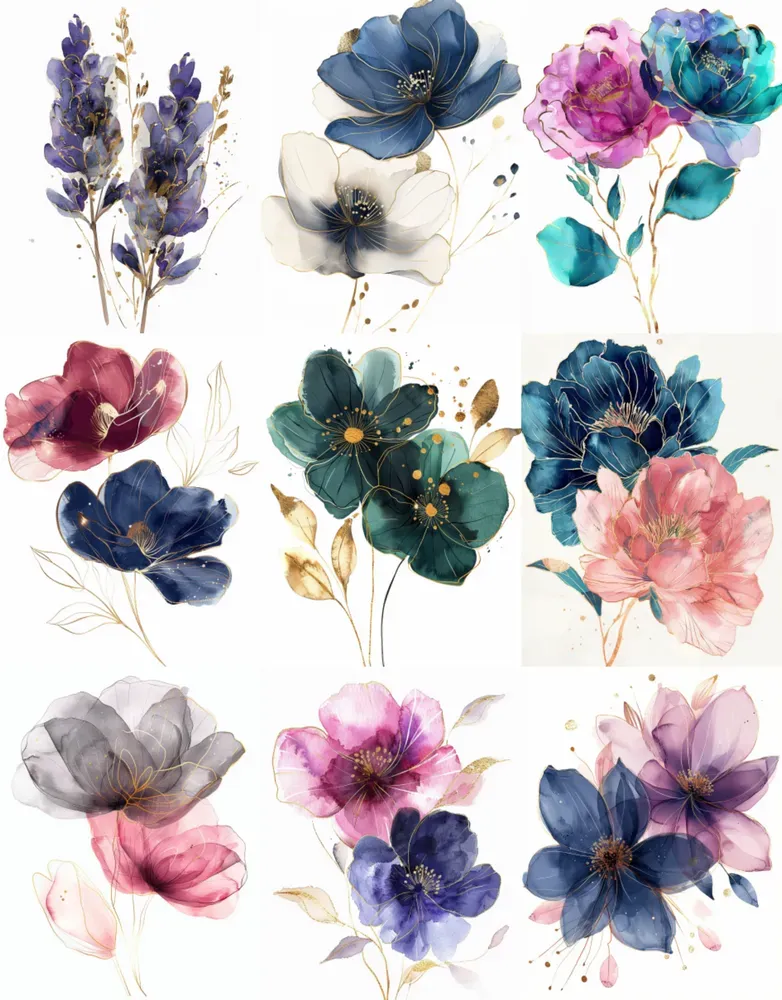 Abstract Flowers Clipart
