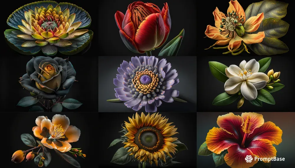 Photorealistic Vibrant Flowers