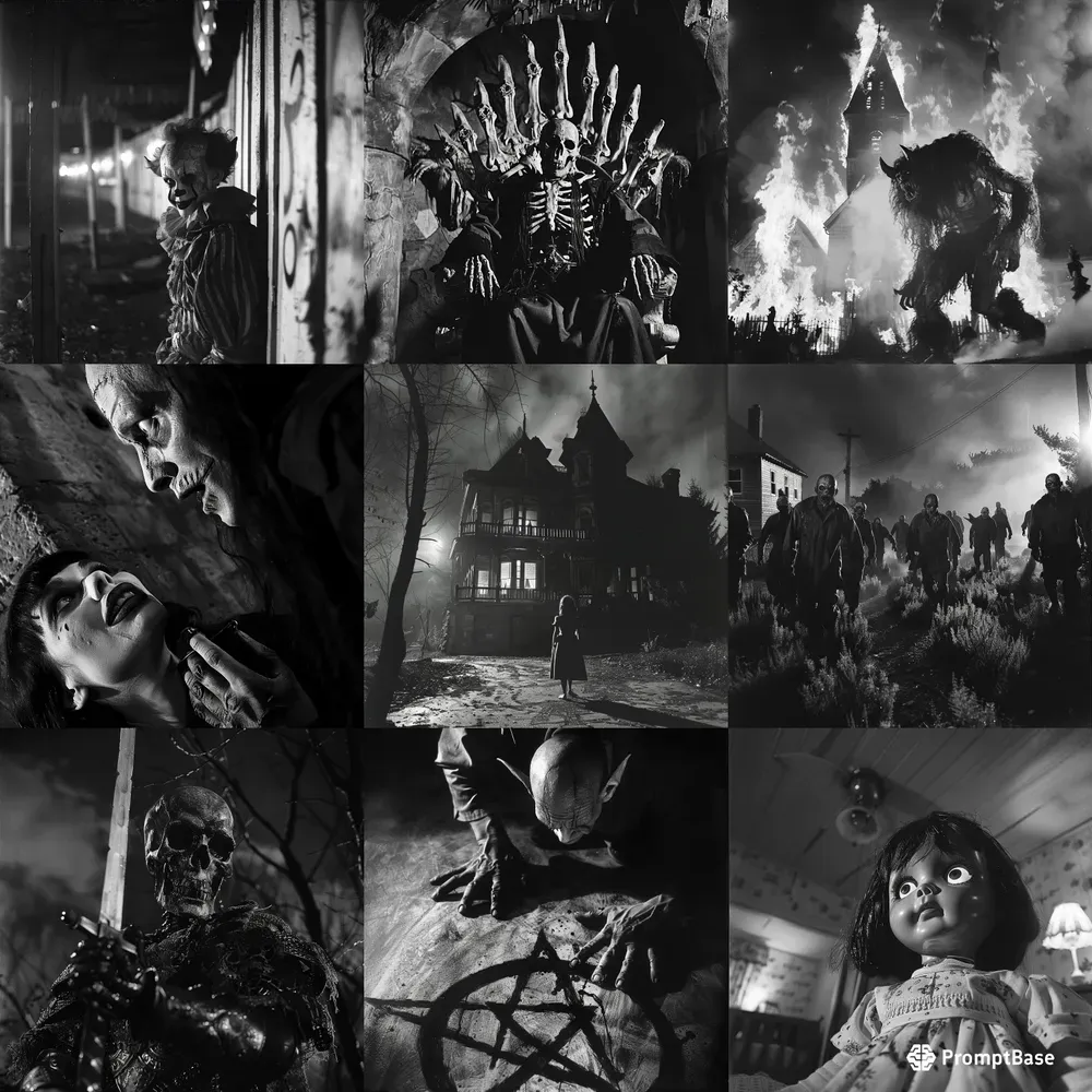 Vintage Cinematic Horror Stills