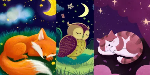 Sleeping Childrens Book Animals generated by dalle