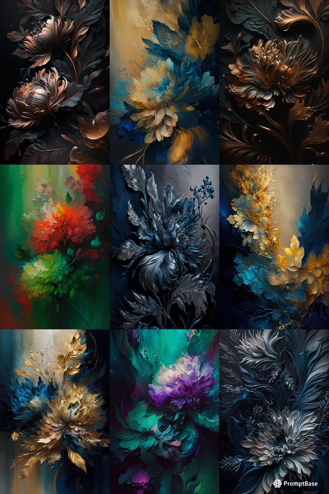 Abstract Flower Oil Paintings