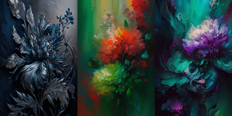 Abstract Flower Oil Paintings generated by undefined