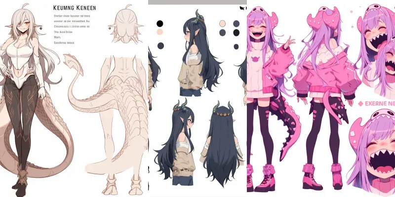Monster Girl Character Designs generated by undefined