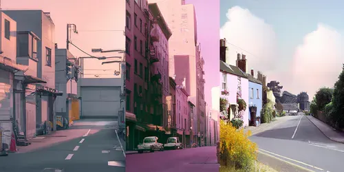 Pastel Street Scene Generator generated by dalle