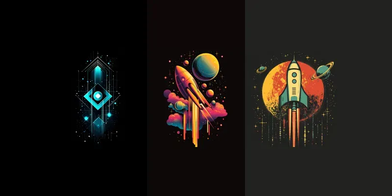 Retrofuturistic Logos Vintage Tech generated by undefined