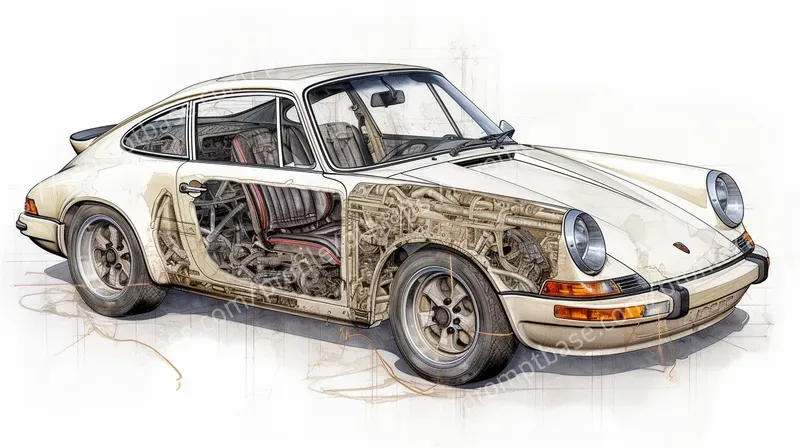 Iconic Car Dazzling Exploded Drawings