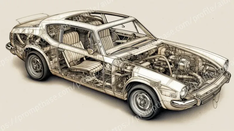 Iconic Car Dazzling Exploded Drawings