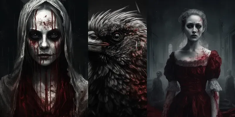 Creepy Gothic Horror Illustrations generated by undefined
