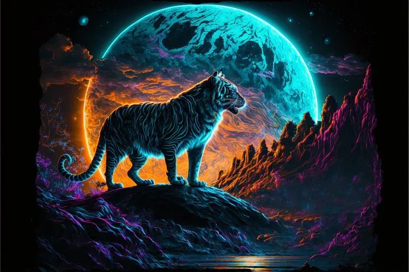 Psychedelic Neon Nature Landscapes