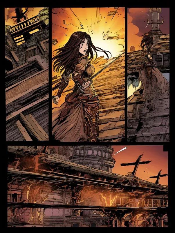 Colored Manga Comic Pages Fight Scenes