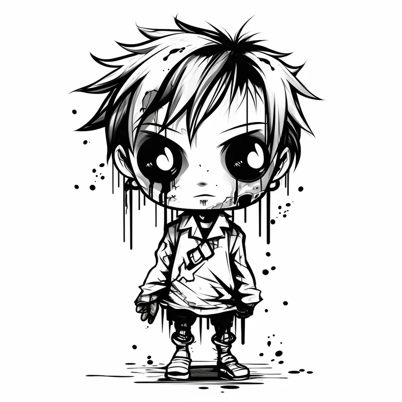 Zombie Characters Gothic Kids Sketches