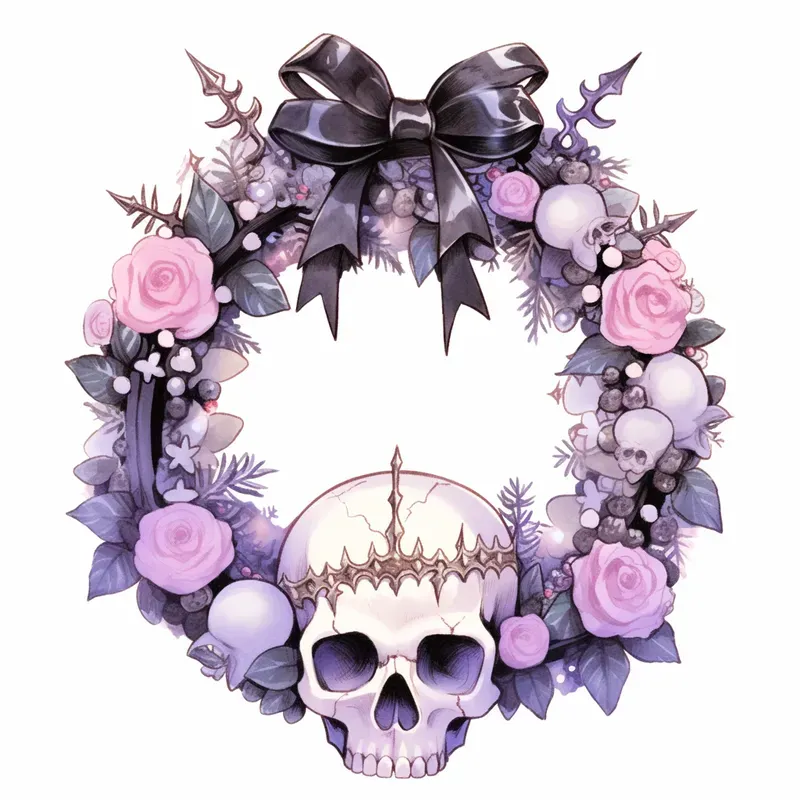 Watercolor Pastel Goth Christmases