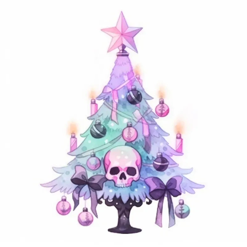 Watercolor Pastel Goth Christmases