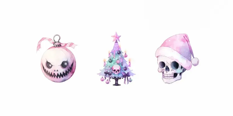 Watercolor Pastel Goth Christmases generated by undefined