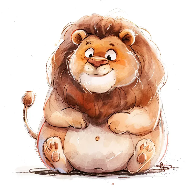 Watercolor Paintings Cute Chubby Animals