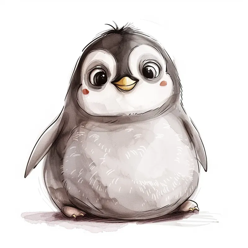 Watercolor Paintings Cute Chubby Animals