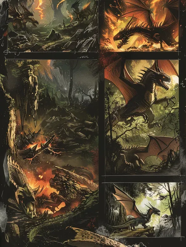 Unsymmetrical Fantasy Comic Pages