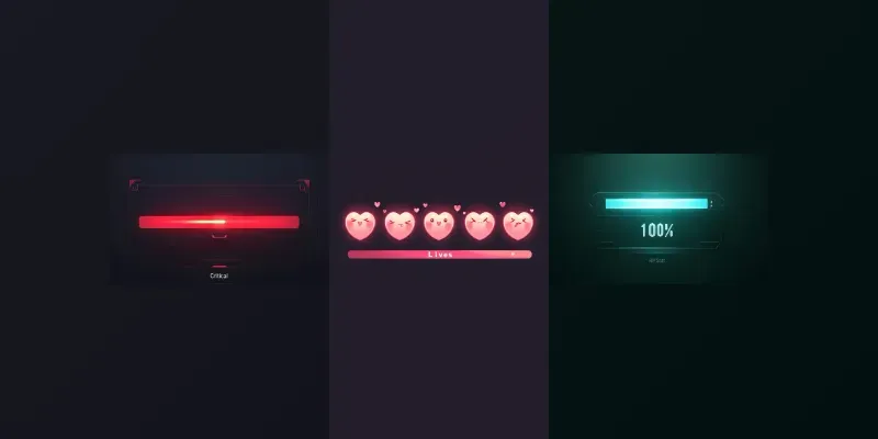 Video Game Life Bar Status Icons generated by undefined