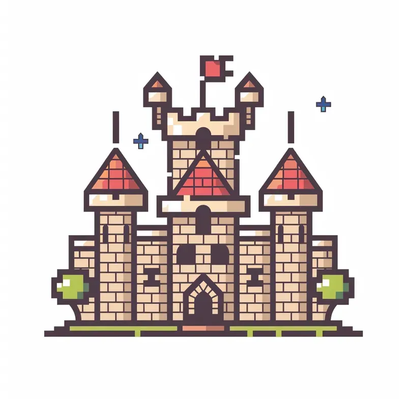 Pixel Art Flat Icon Illustrations