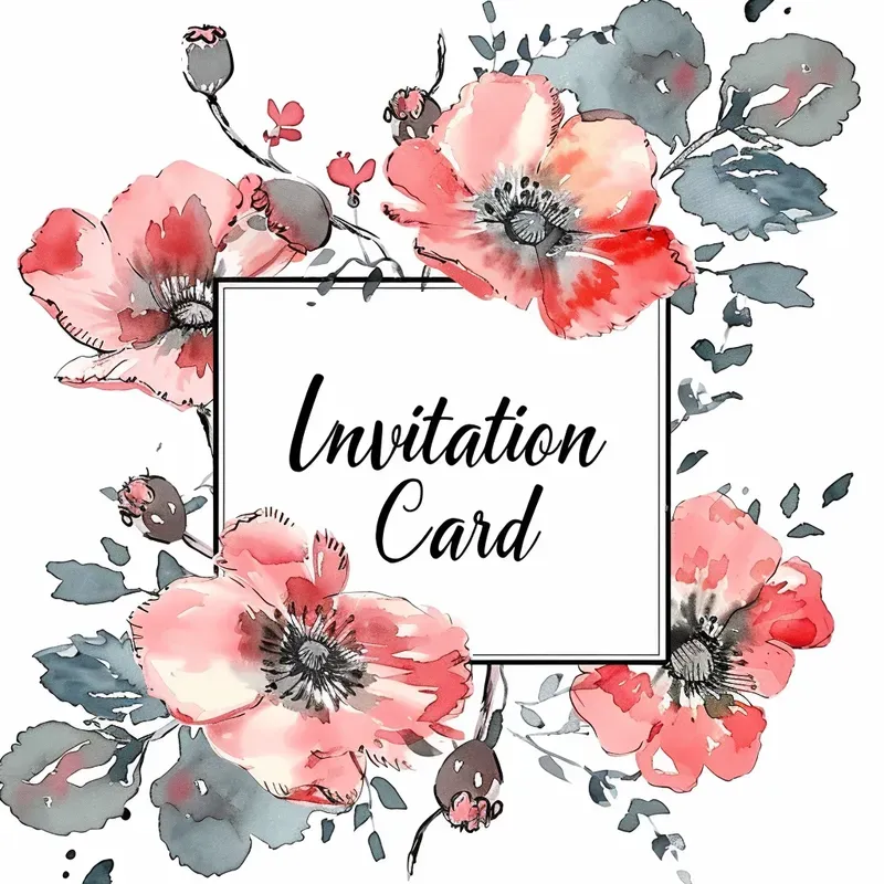 Watercolor Flower Wreaths With Texts