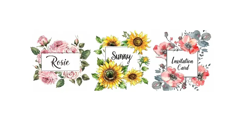 Watercolor Flower Wreaths With Texts generated by undefined