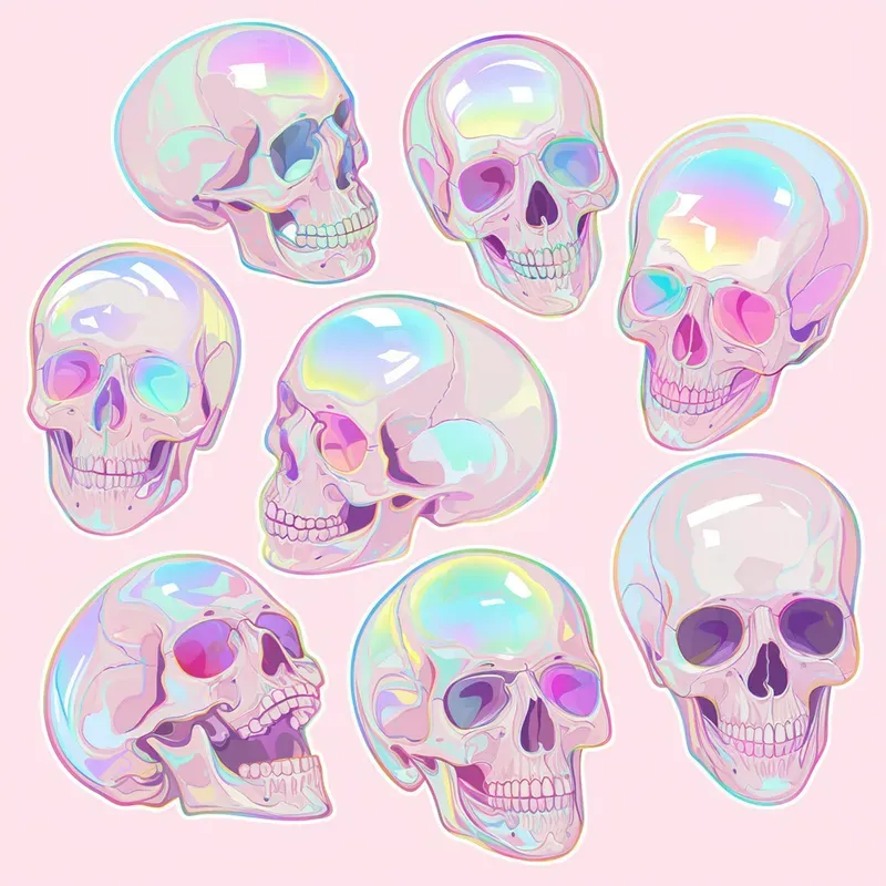 Sets Of Holographic Y2k Sticker Designs