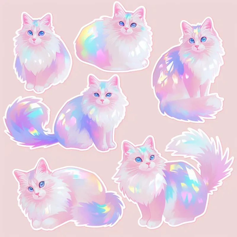 Sets Of Holographic Y2k Sticker Designs