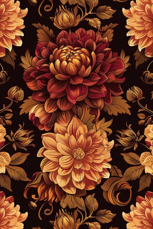 Elegant Baroque Floral Seamless Patterns