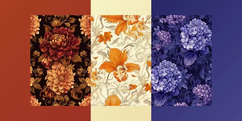 Elegant Baroque Floral Seamless Patterns generated by undefined