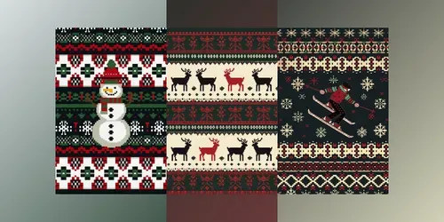 Ugly Sweater Christmas Seamless Patterns generated by midjourney