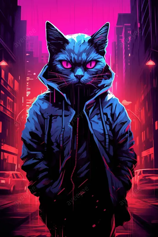 Cyberpunk Neon Wildlife Animals