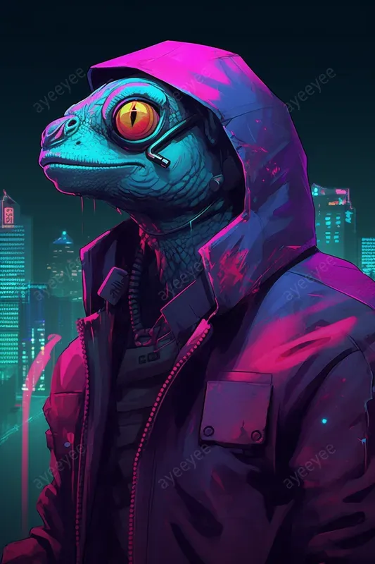 Cyberpunk Neon Wildlife Animals