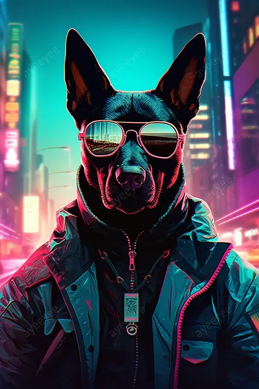 Cyberpunk Neon Wildlife Animals