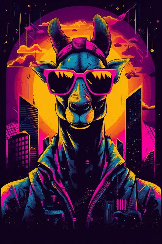 Cyberpunk Neon Wildlife Animals