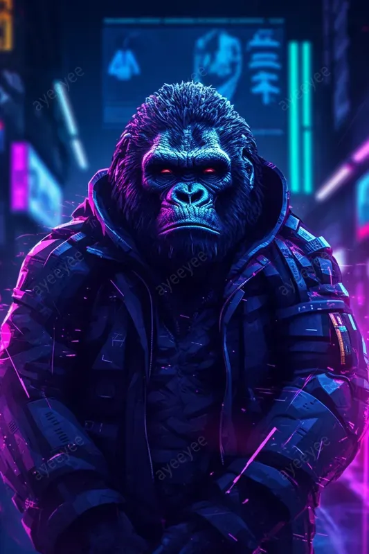 Cyberpunk Neon Wildlife Animals