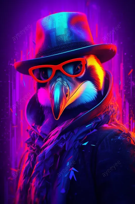 Cyberpunk Neon Wildlife Animals