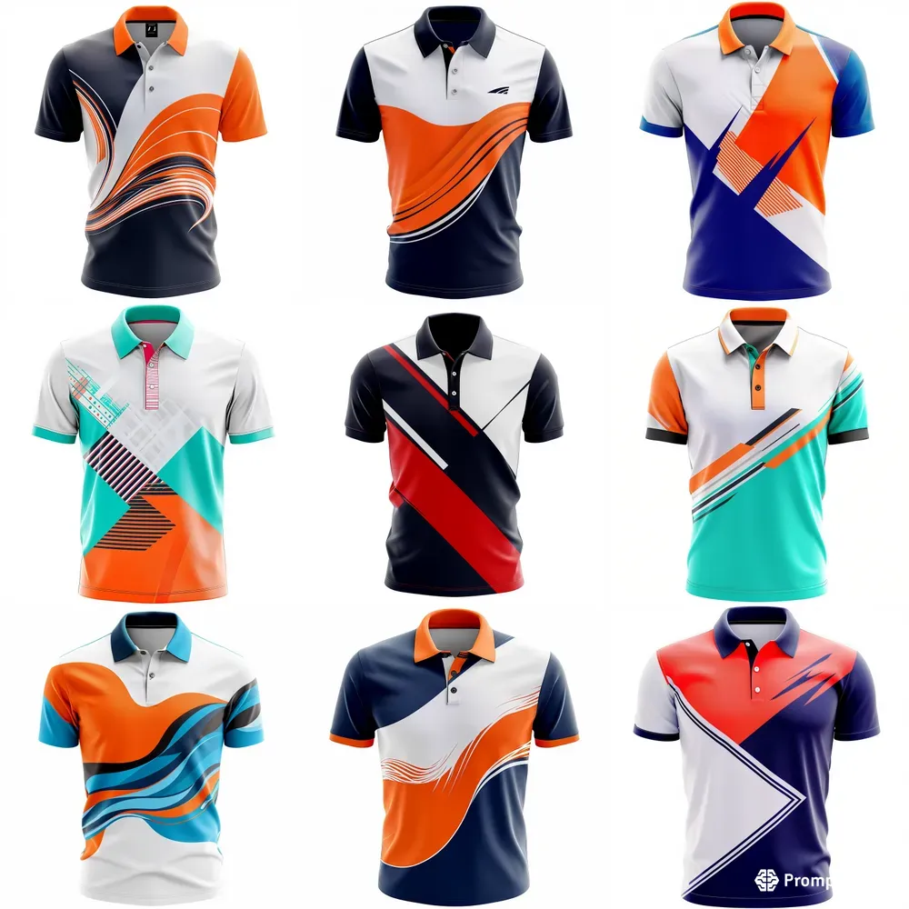 3D Colorful F1 Inspired Polo Tshirts