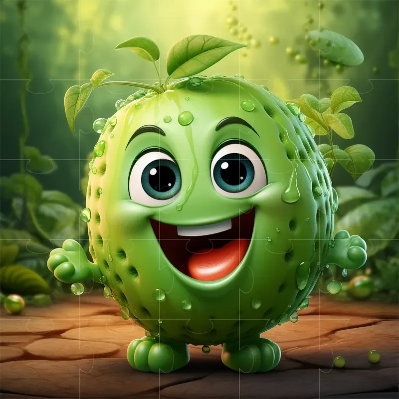 Emotional Cartoon Fruits And Vegetables