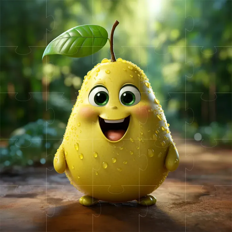 Emotional Cartoon Fruits And Vegetables