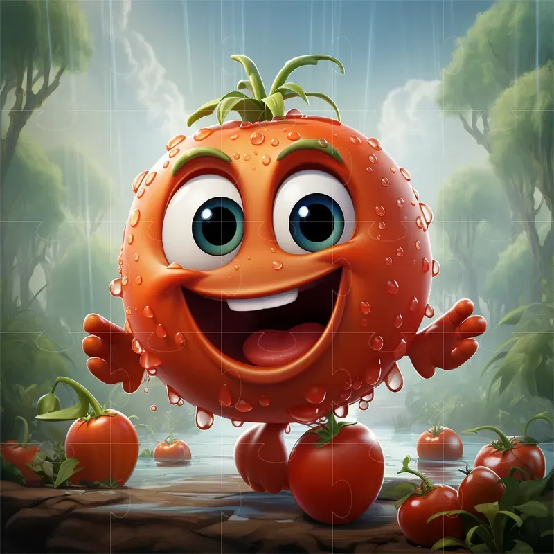 Emotional Cartoon Fruits And Vegetables