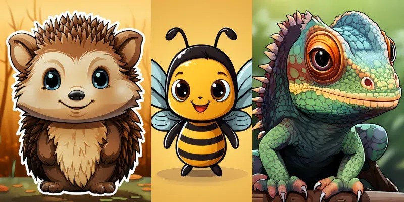 Cute Cartoon Animals generated by undefined