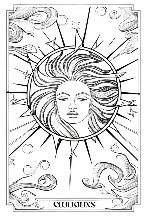 Tarot Card Style Coloring Book Pages