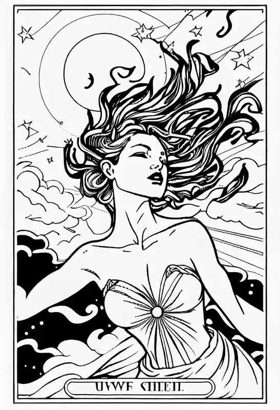 Tarot Card Style Coloring Book Pages
