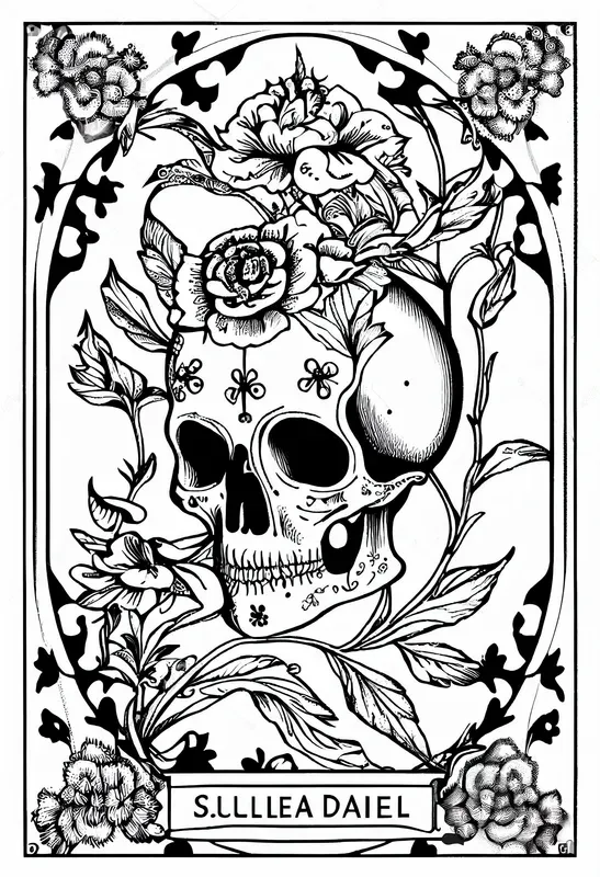Tarot Card Style Coloring Book Pages