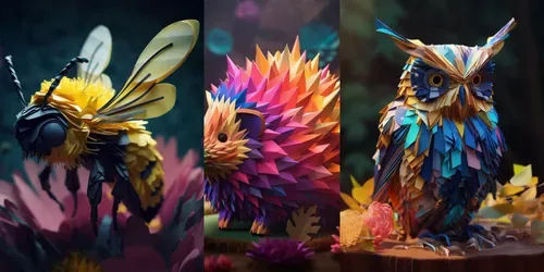 Living Origami generated by midjourney