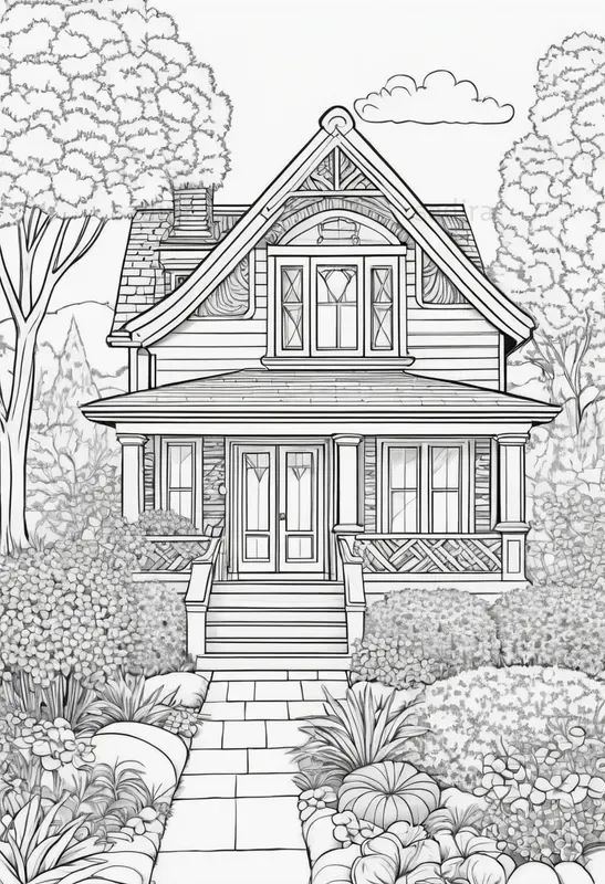 Cozy House Coloring Book Pages