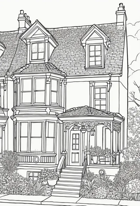 Cozy House Coloring Book Pages