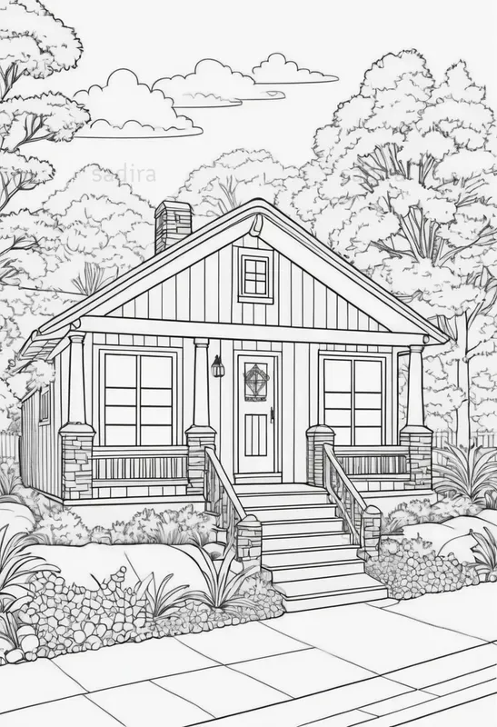 Cozy House Coloring Book Pages
