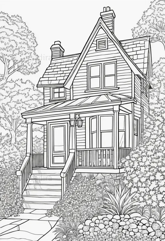 Cozy House Coloring Book Pages